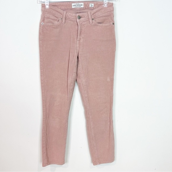 LUCKY BRAND PINK CORDUROY LOLITA SKINNY MID RISE PANTS WOMENS SZ 2 - Picture 2 of 7